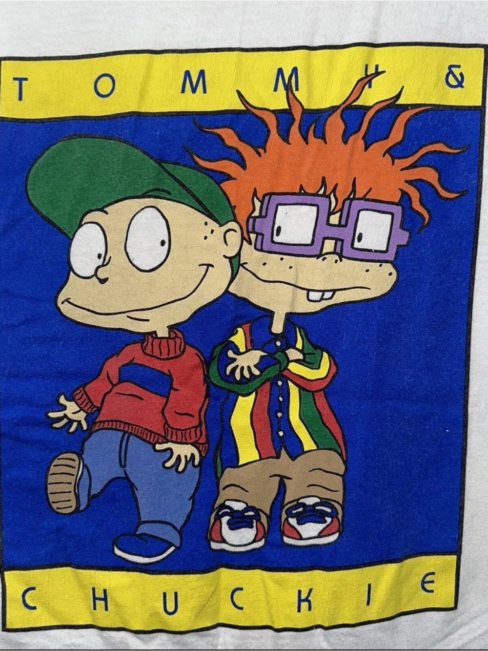 Nickelodeon Rugrats Tommy Pickles Chuckie White XL T-Shirt Streetwear Skate